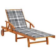 Lettino prendisole sedia a sdraio lettino prendisole letto da giardino mobili da esterno per patio con cuscino legno massello di acacia 02_0012398