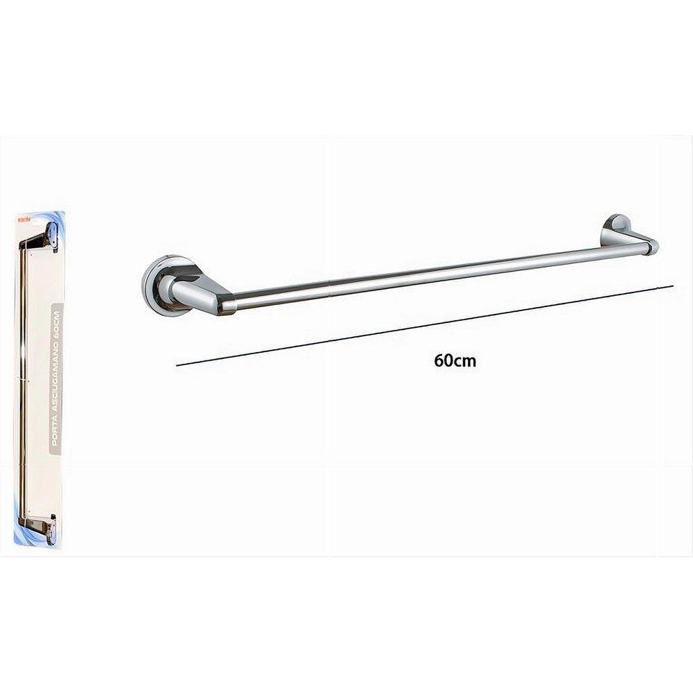 Trade Shop - Porta Asciugamano Portasciugamani Cromato 60 Cm Maniglione A Parete Bagno 79813 -