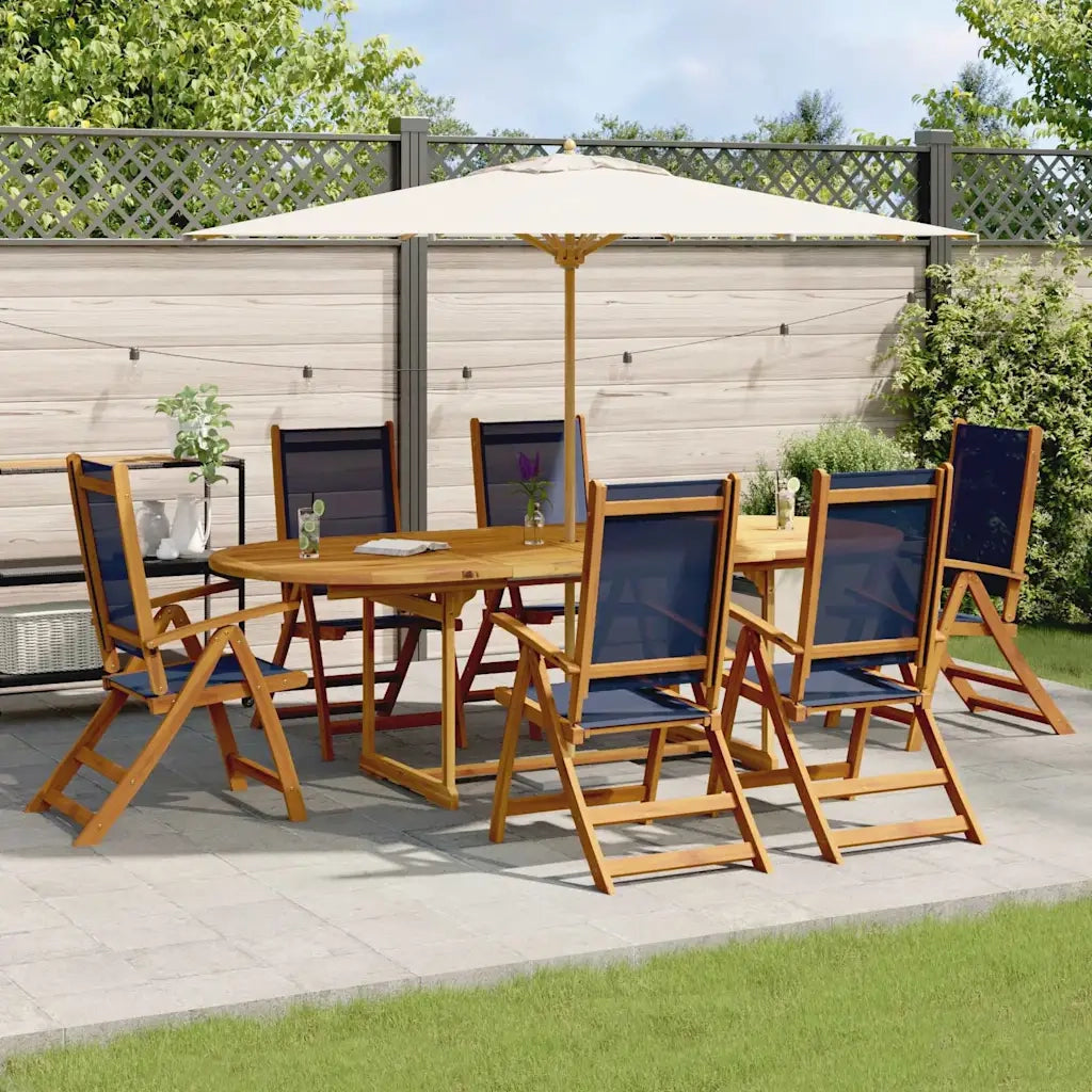 Set Pranzo da Giardino 7pz Legno Massello di Acacia e Textilene 3279304