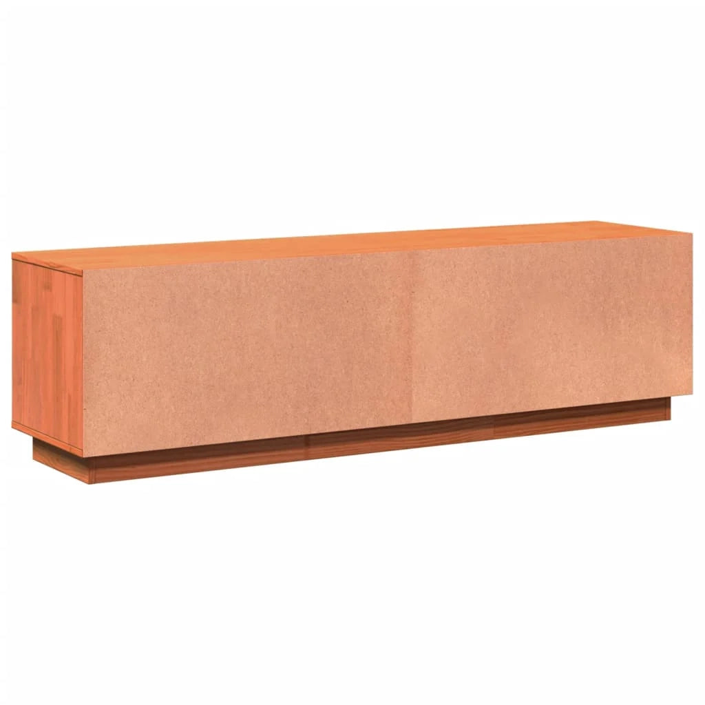 Mobile TV multimediale mensola TV mobile TV sala da pranzo soggiorno camera da letto finitura a cera 140 x 35 x 40 cm legno massello di pino marrone 02_0027560