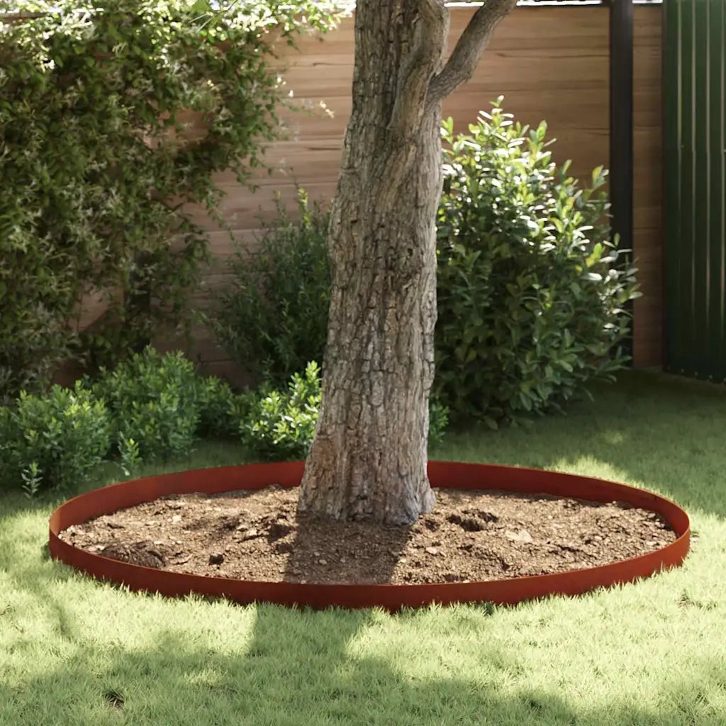 vidaXL Finitura per Prato da Giardino 4 pcs Ruggine 450 x 15 cm