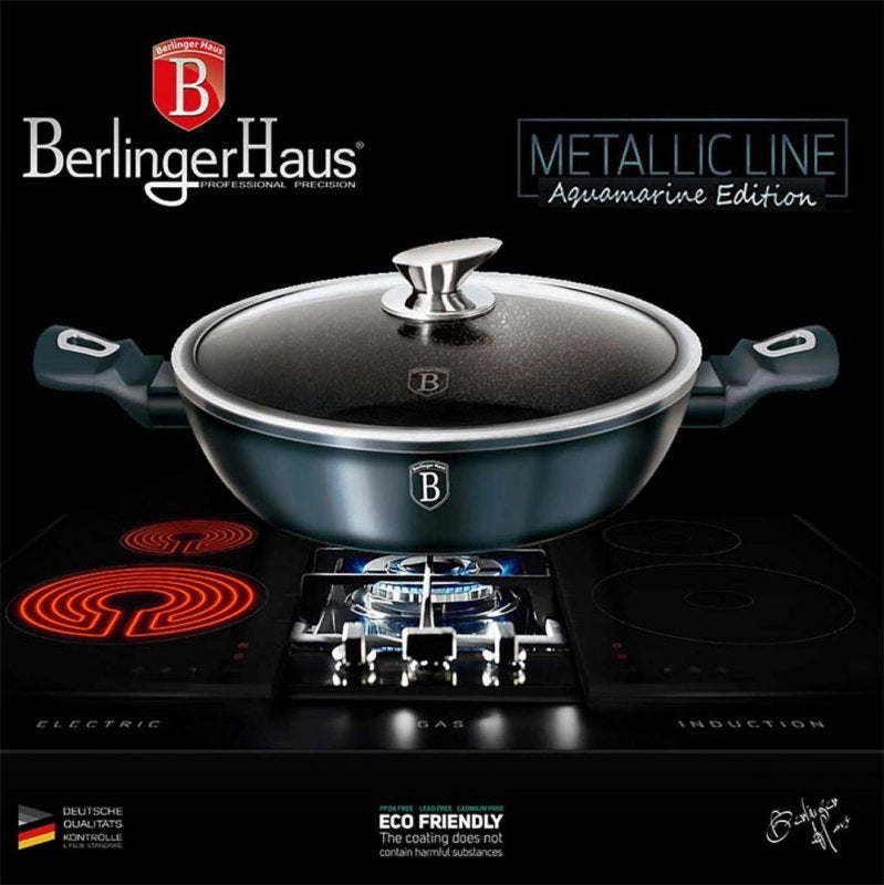 Berlinger Haus BH-1877 Pentola rivestita in granito color acquamarina da 28 cm