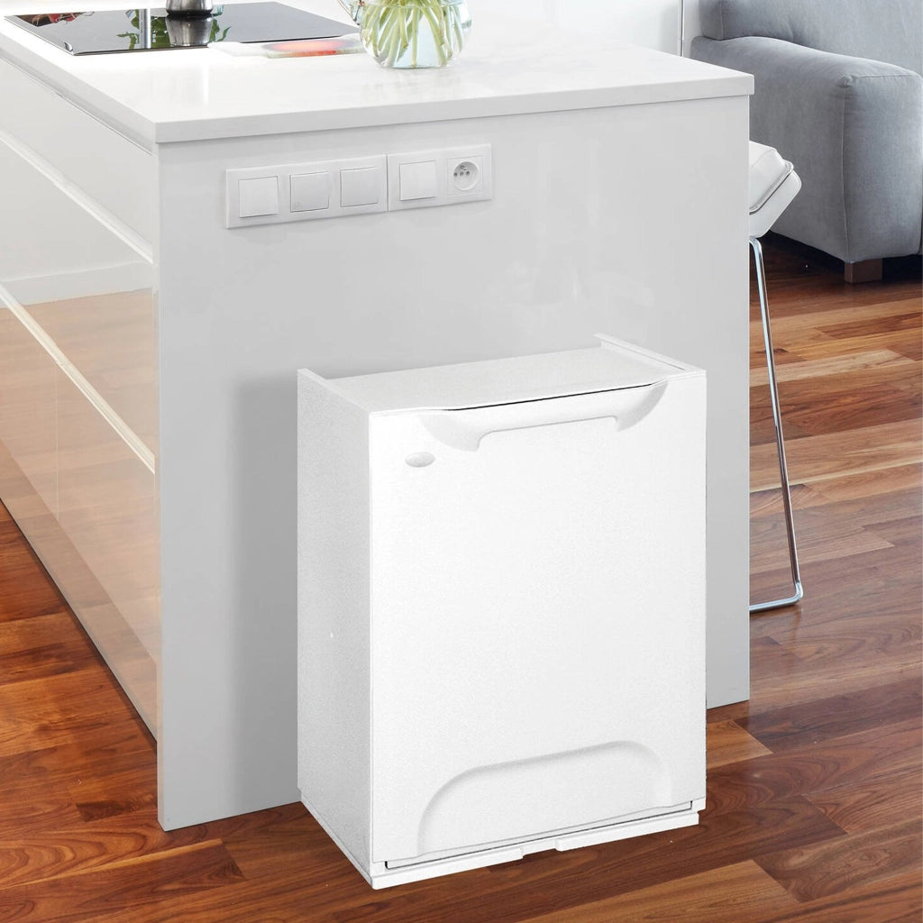Contenitore per Rifiuti Dorothy, Pattumiera Capacità 15 lt Made in Italy, 34x29x47h cm Bianco