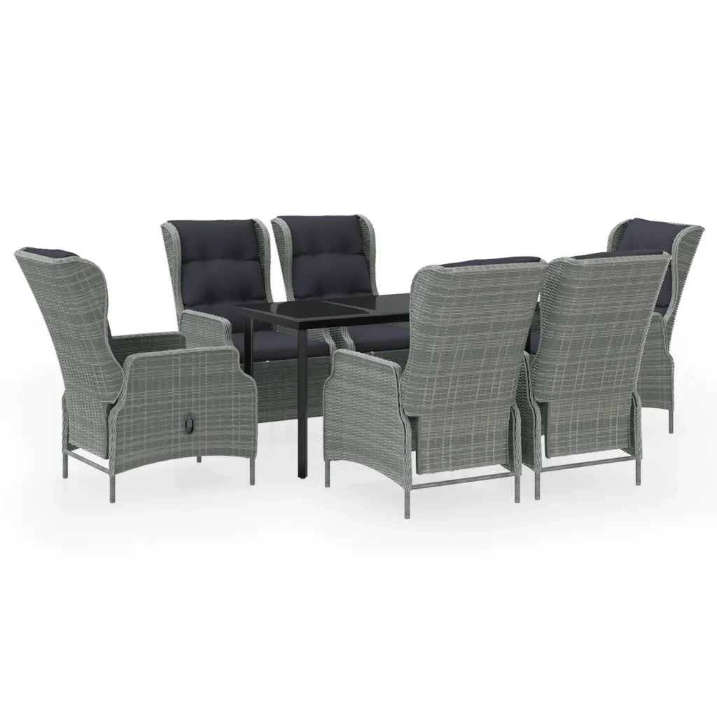 Set Mobili da Pranzo per Giardino 7 pz Grigio Chiaro cod mxl 41202