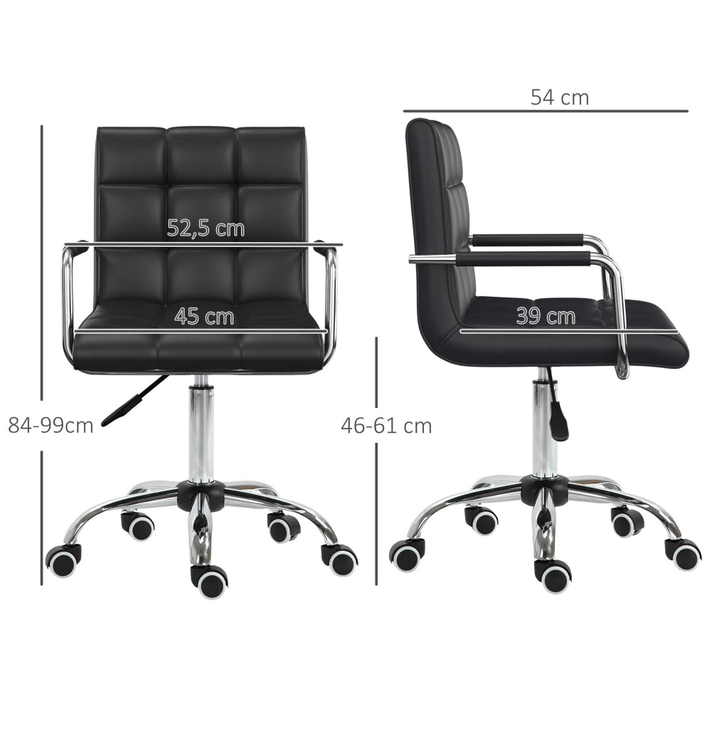 Sedia da ufficio ergonomica bianca regolabile in altezza 46-61 cm con braccioli