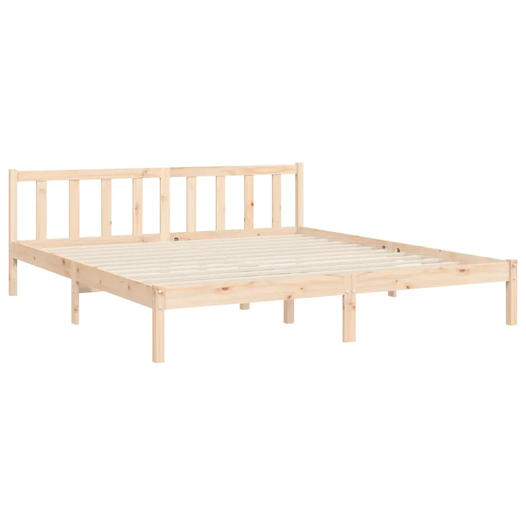 Giroletto con Testiera Super King Size-Struttura Letto in Legno Massello 589241