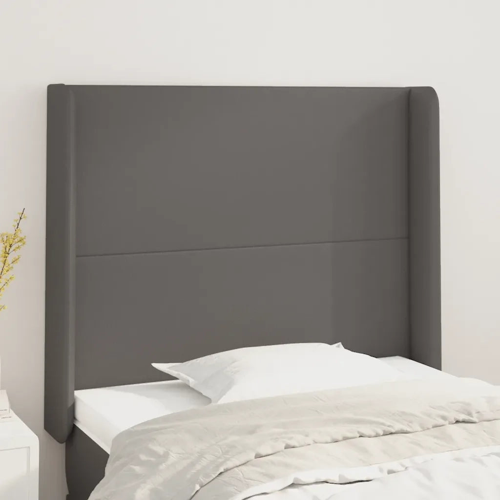 Testiera ad Orecchio-Testata con Orecchie Grigio 93x16x118/128 cm in Similpelle 431755
