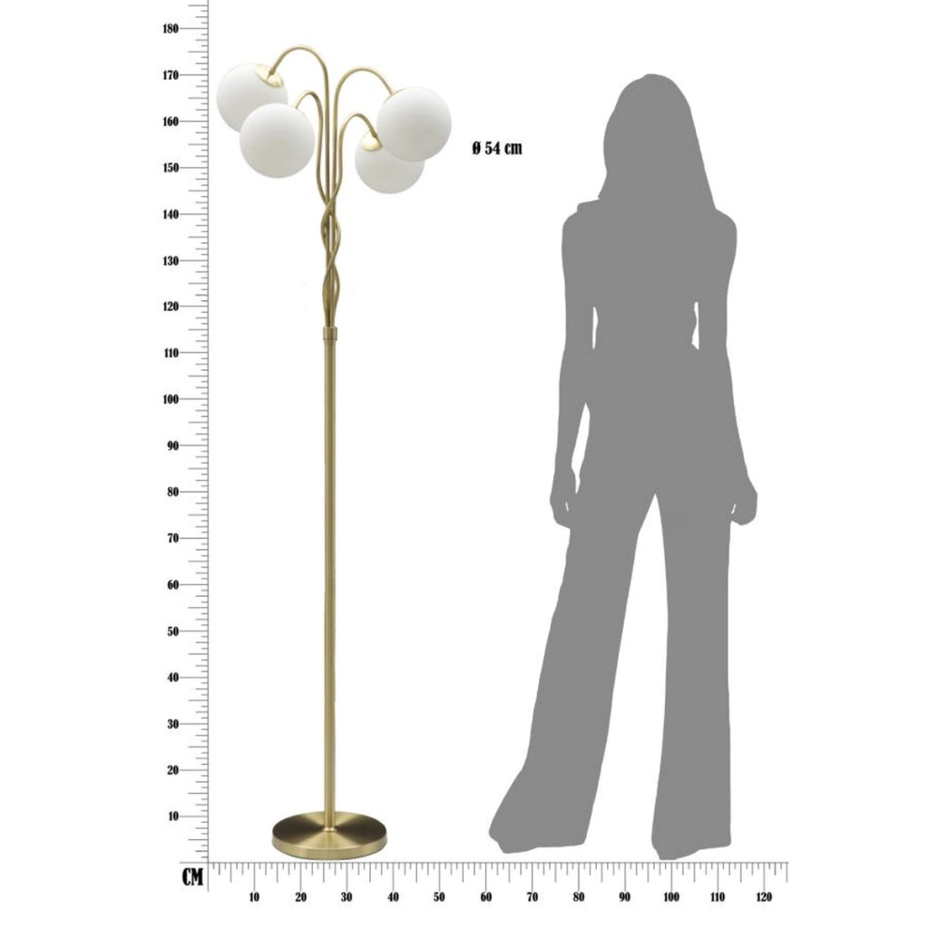 Lampada da Terra VKH204, Oro, Metallo, 54x54x176 cm