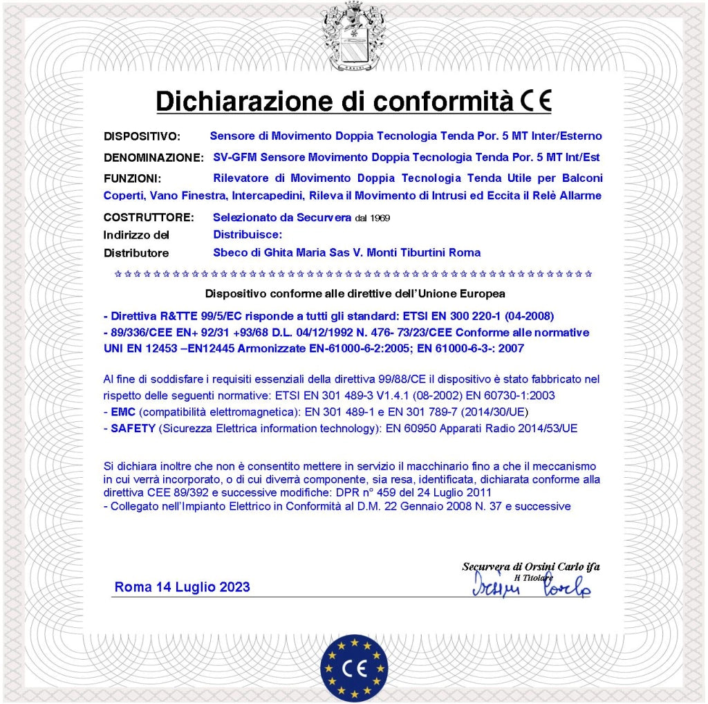 Doppia Tecnologia Marrone a Tenda Tre Sensori Infrarosso e Microonda Gatewatch Portata 5 MT Rilevano Movimento Ladri Intrusi Per Rampa Scala Invia Allarme Alimen. 12 V Assorb. 10 mA Cover ABS IP44