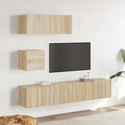 Set di Mobili Porta TV 4 pz Rovere Sonoma in Legno Multistrato 3114648