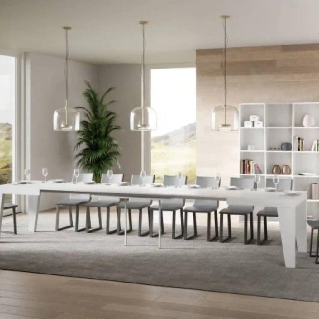 Tavolo allungabile 180/440x90 cm Naxy colore bianco frassino