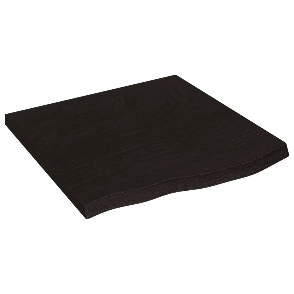Piano Tavolo Marrone 60x60x(2-4) cm Rovere Massello Trattatocod mxl 120766