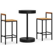 Set da bar da giardino 3 pezzi mobili da esterno per patio polyrattan nero/legno massello di acacia 02_0013478