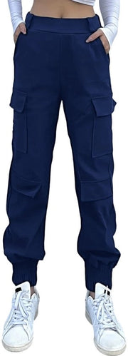 Pantaloni Cargo con Stoffa Reclinabile - Alta Cintura - Casual/Lavoro - Chiusura a Slitta - Stile Y2K - 4 Comparti Ampi - Pantaloni da Jogging
