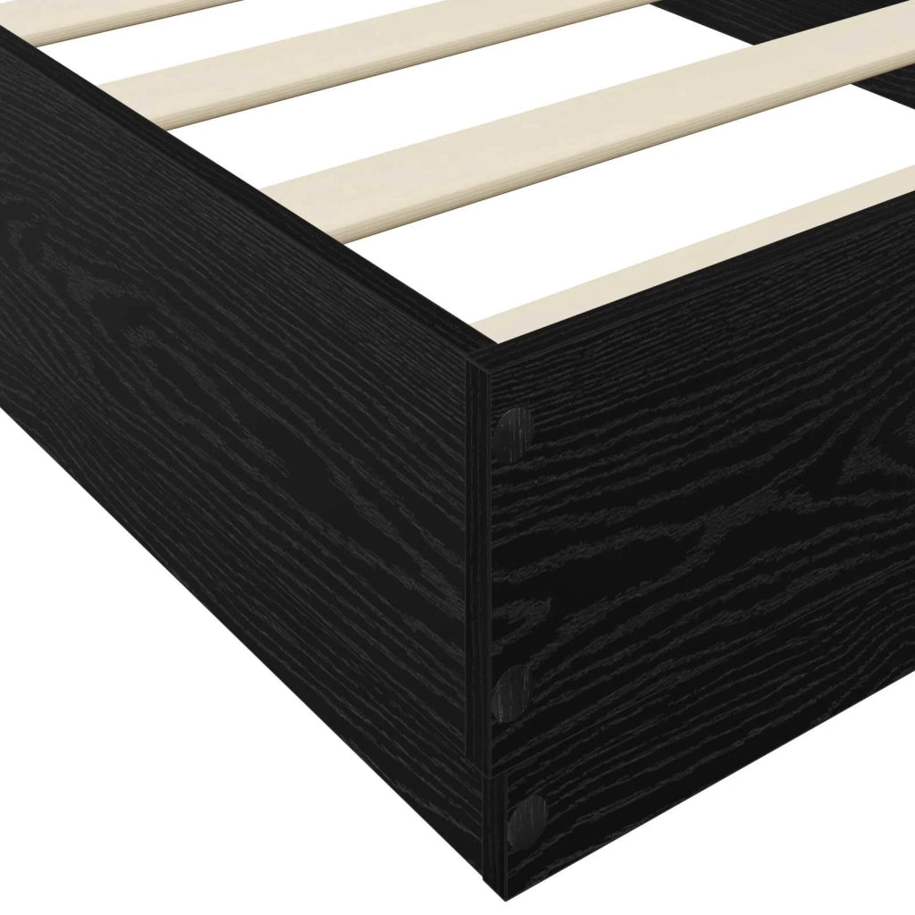 Struttura letto a pavimento Rovere Nero 80 x 200 cm