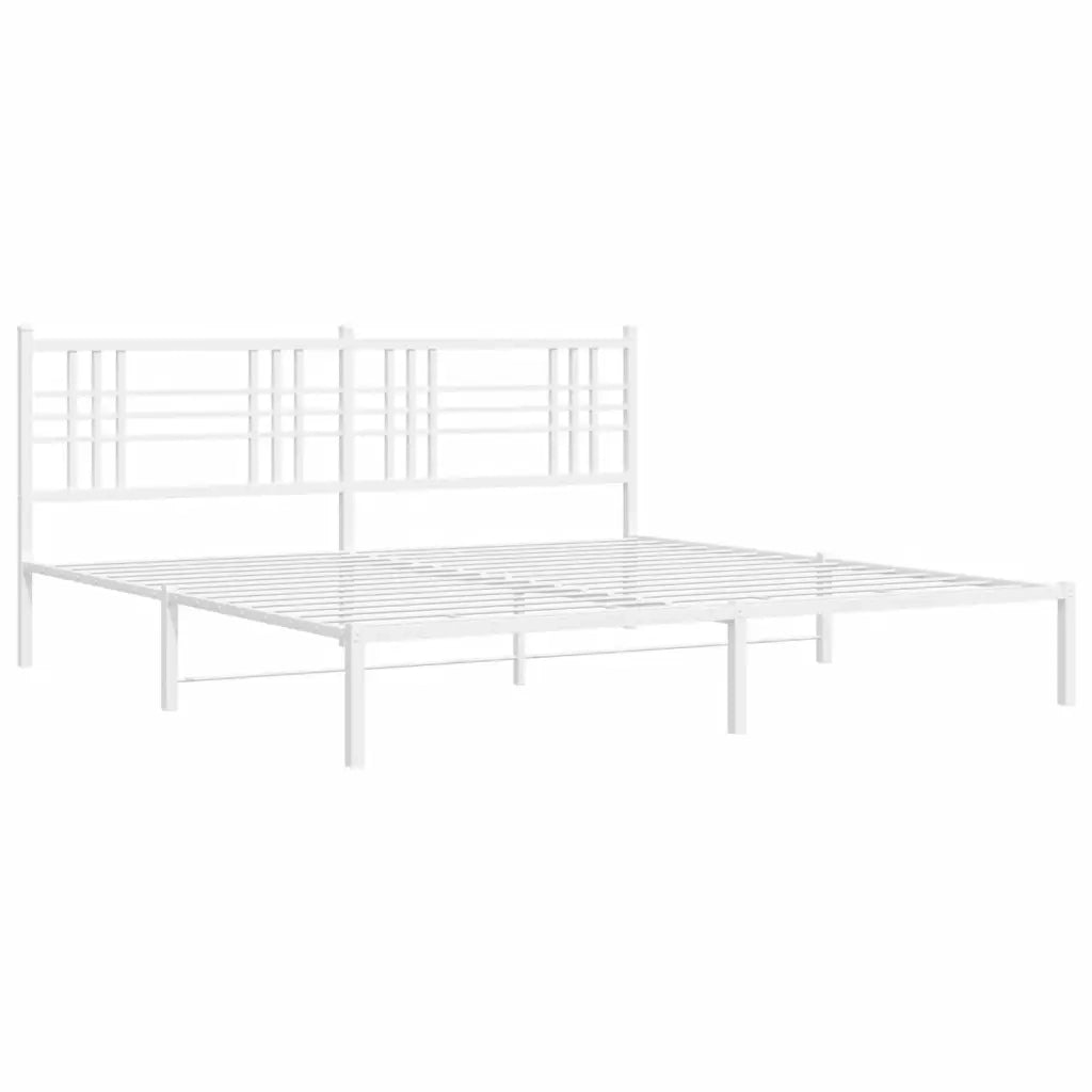 Giroletto con Testiera Metallo Bianco 183x213 cm 376378