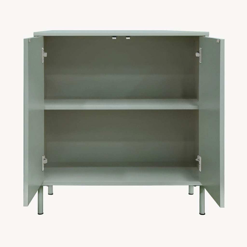 Credenza Holea Comò a 2 Ante 75 x 70 x 34 cm - Verde Salvia [en.casa]
