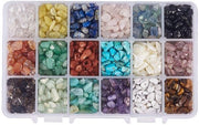 Confezione di 18 chip di pietre d'energia colorate, naturali e irregolari, nugget di 4-8 mm, per uso in gioielleria.
