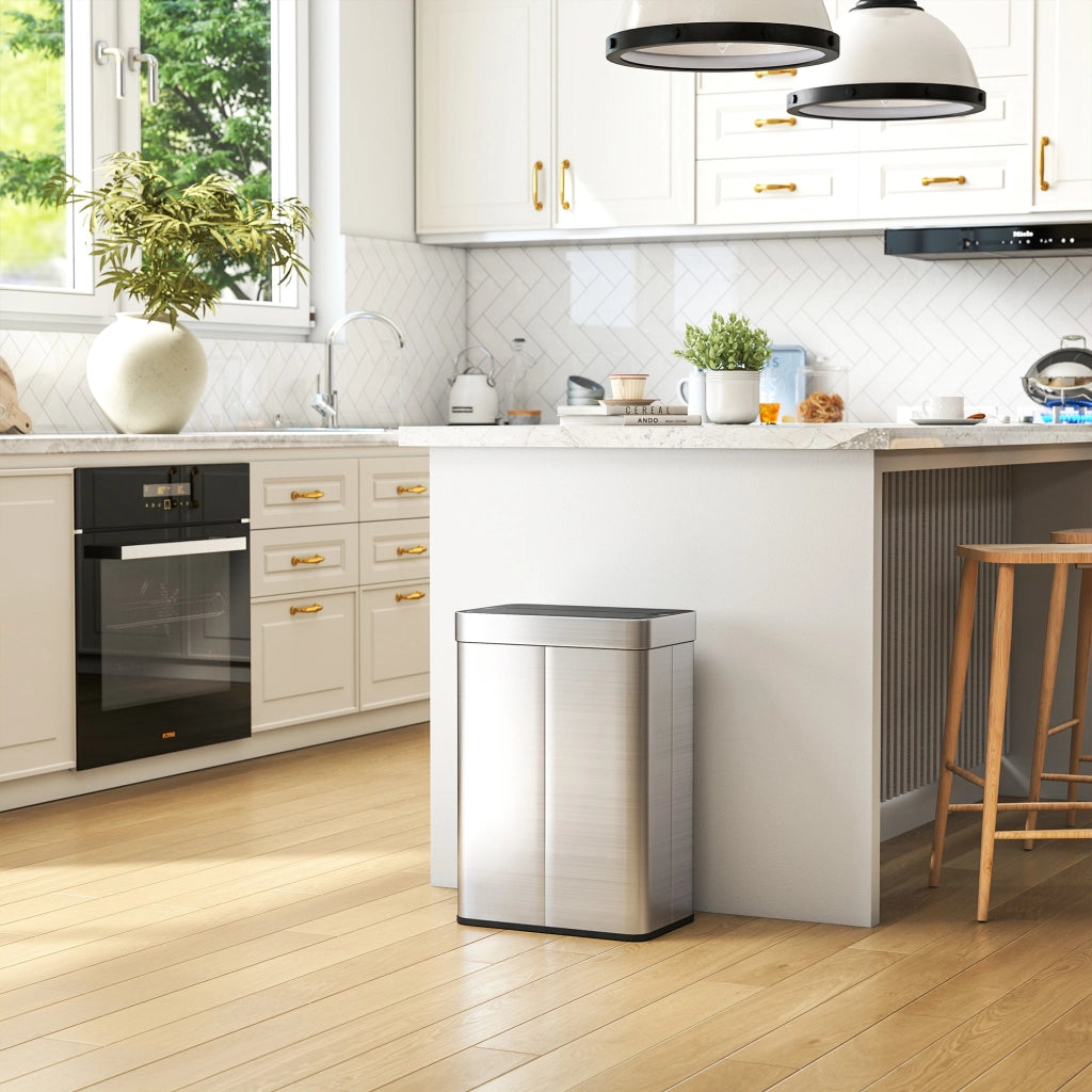 Cestino Intelligente ¨C zephmum ¨C 55 L, Apertura Automatica, Acciaio Inossidabile