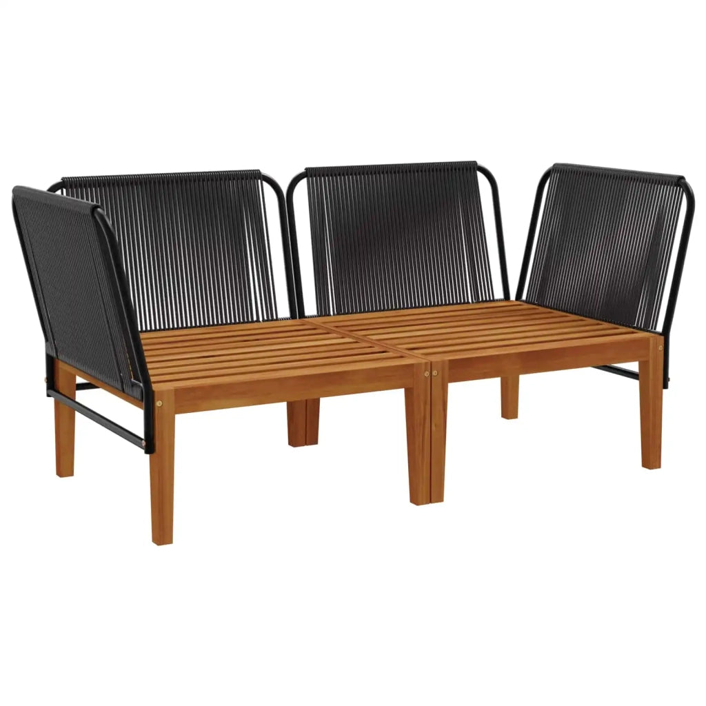 2 pcs Legno massiccio di acacia e corda Naturale 3407744