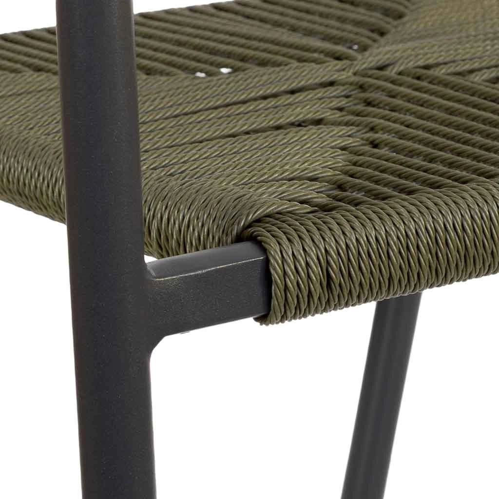 Sedia in rattan sintetico verde 56x60x80