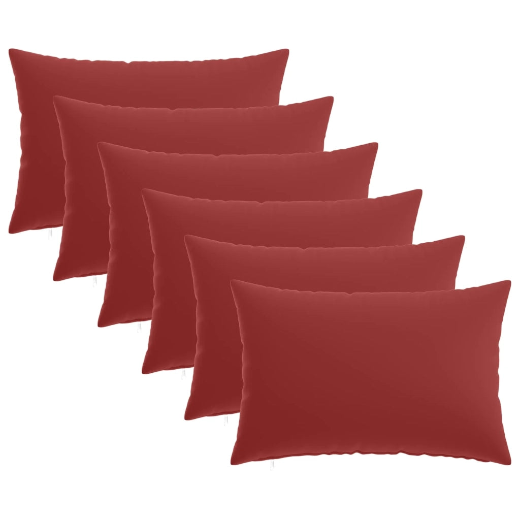 Federa 6 pcs HEERLEN Rosso Vino 30 x 50 cm Poliestere 907852