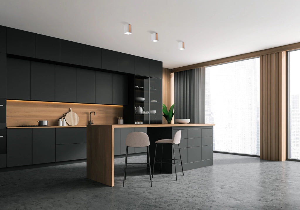 THERA Lampada da soffitto 1 luce attacco GU10 in gesso bianco con rifinitura Rame
