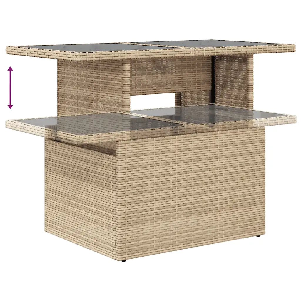 Set Divani da Giardino 7 pz con Cuscini Beige in Polyrattan 3326670