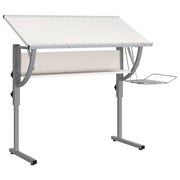 Scrivania tavolo postazione di lavoro mobile per computer studio al computer artigianato 110 x 53 x (58-87) cm bianco 02_0023698