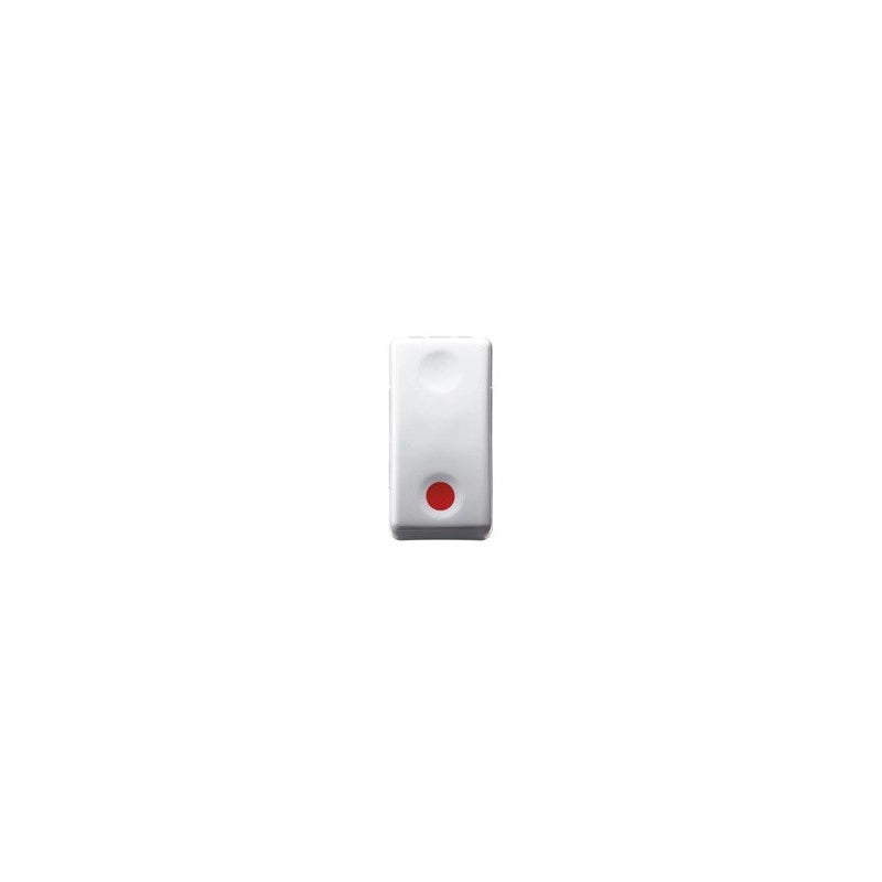 GW20523 Pulsante Unipolare 250V Ac 1P Nc+ Ca Na - Arresto - Simbolo Rosso - System White