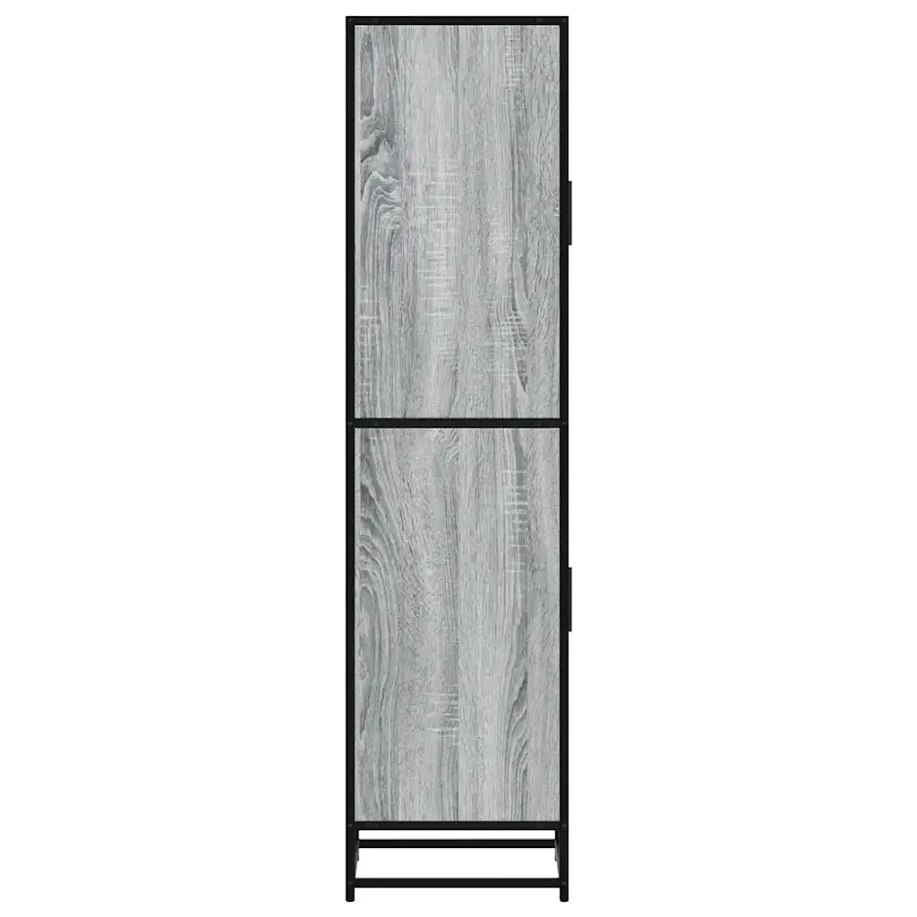 Credenza | Madia | Buffet da pranzo | Armadio da pranzo Grigio Sonoma 35,5x35x139 cm Legno Multistrato Metallo