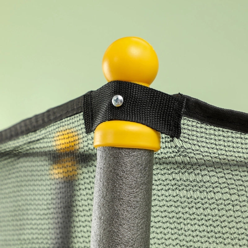 Trampolino per bambini con rete di sicurezza in plastica nera per uso interno ed esterno 140 × 140 × 190 cm