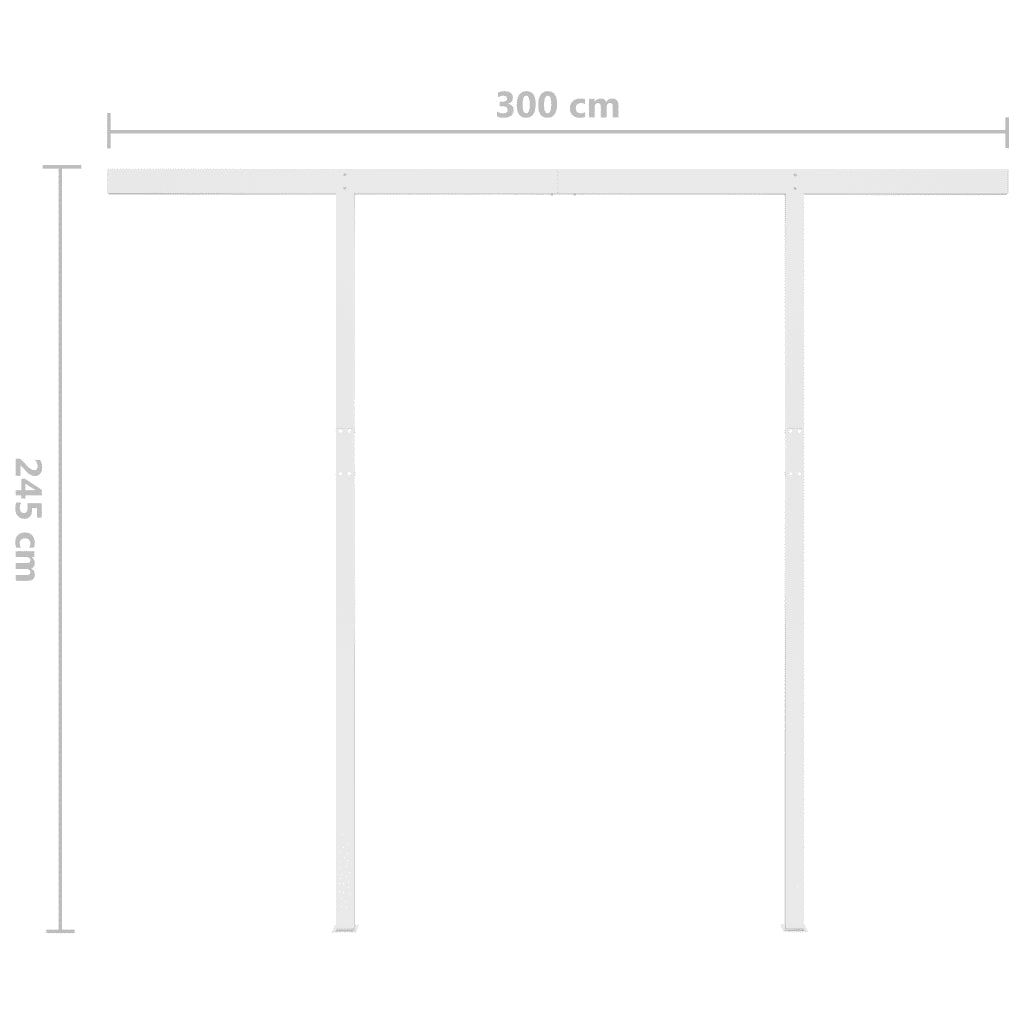 Tenda da Sole Retrattile Manuale con LED 3x2,5 m Blu e Bianco 3069901