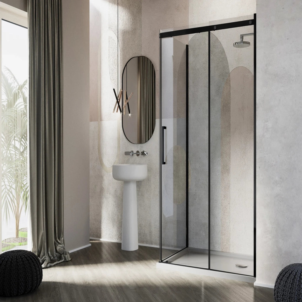 Box Doccia 75x140 CM 198 CM Vetro Trasparente 8 MM Versione Destra con EasyClean mod. Prime Bla Duo 1 Anta