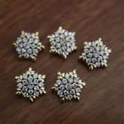 Pomelli Luxe a 5 pezzi - Zirkonia cubici - Maniglia metallica - Decorazioni ricamate - Design elegante - Diametro 14,2 mm - Pomi decorativi