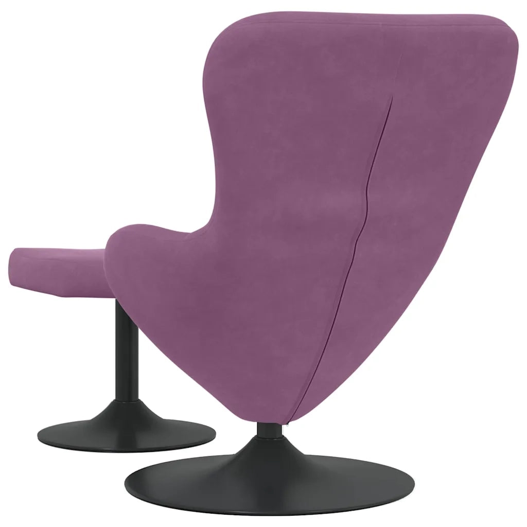 Sedia Egg con Pouf Viola Velluto 42002754