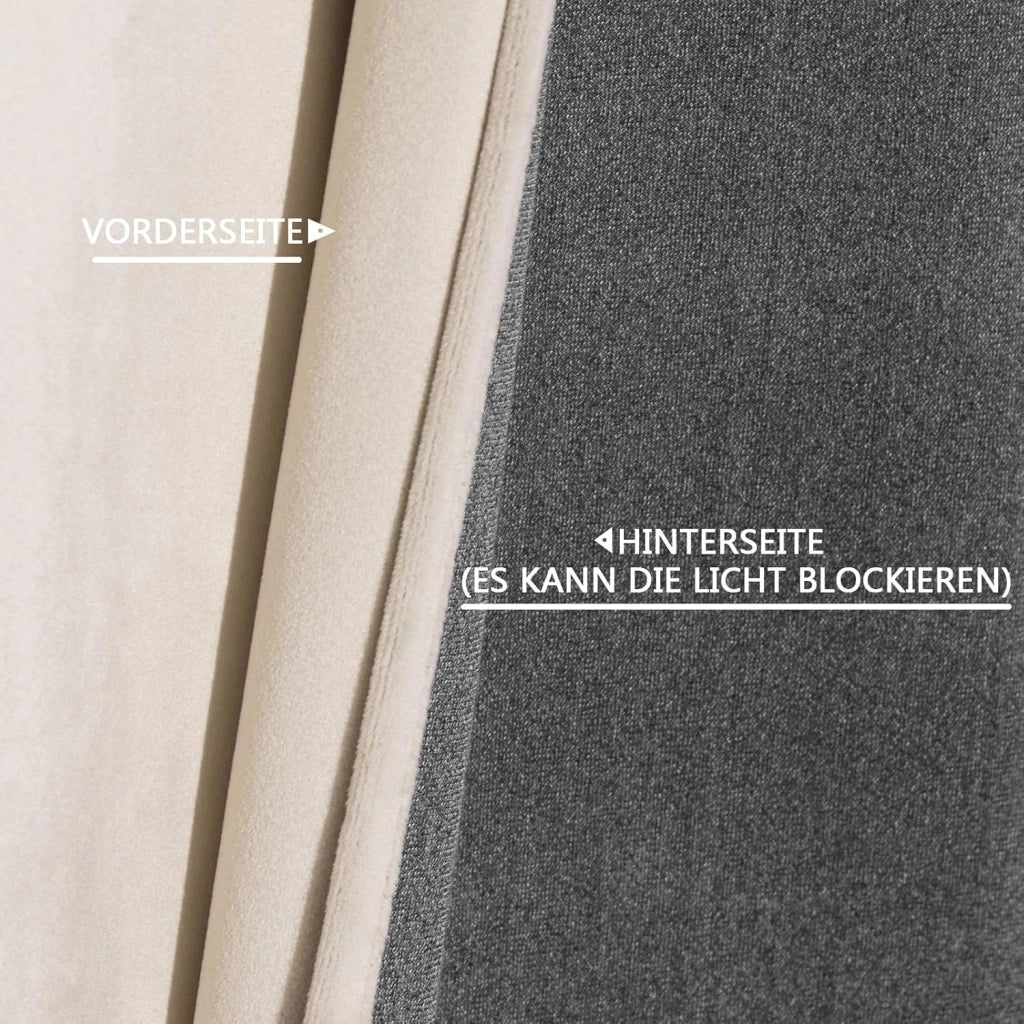 Tende Oscuranti con Occhielli Tende Termiche Opache in Velluto 300 g/m² per Soggiorno Camera da Letto 1 Pannello Beige 140x225 cm