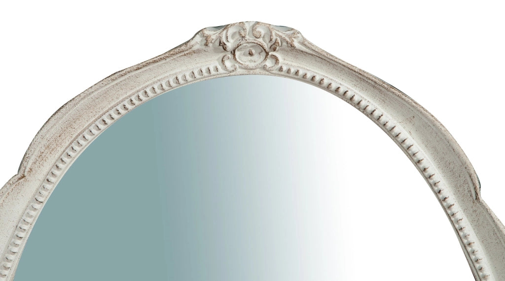 Biscottini Specchiera da parete verticale/orizzontale in legno finitura bianca anticata L43xPR3,5xH61 cm Made in Italy