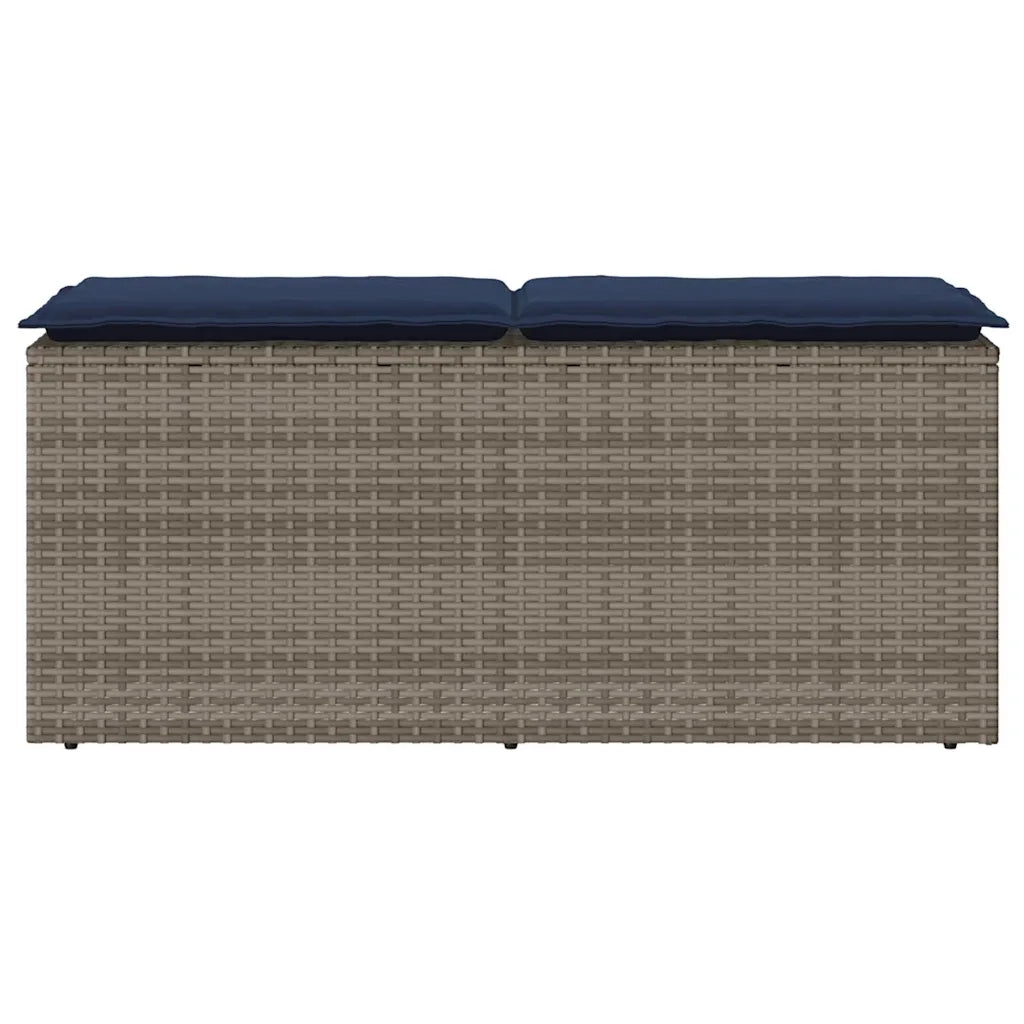 Panca da Giardino con Cuscino Grigio 110x40x44 cm in Polyrattan 4104152