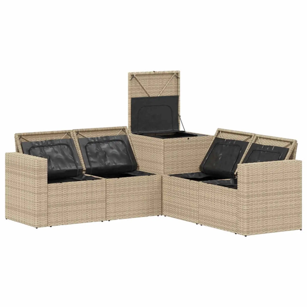 Set di divani 5 pz Beige e Grigio Chiaro 3447865