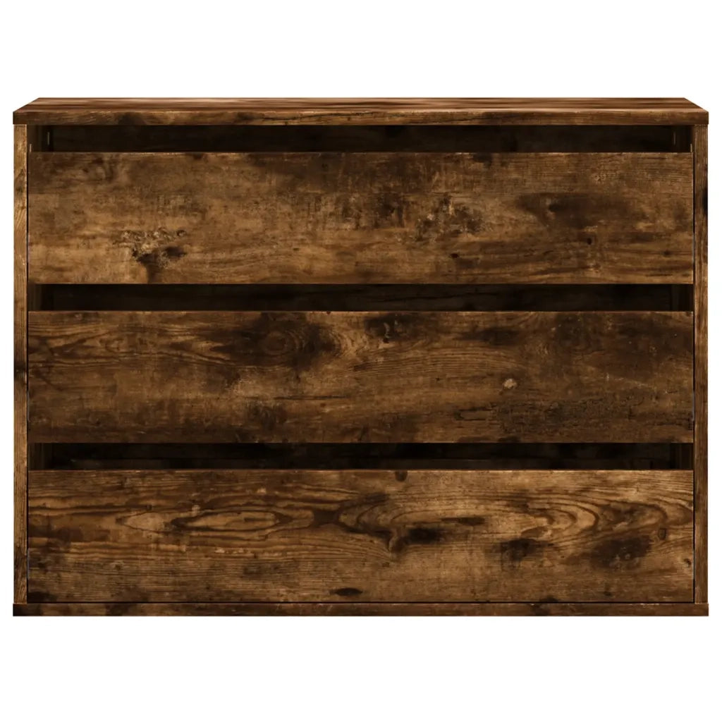 Cassettiera Angolare Rovere Fumo 80x41x58cm Legno Multistrato