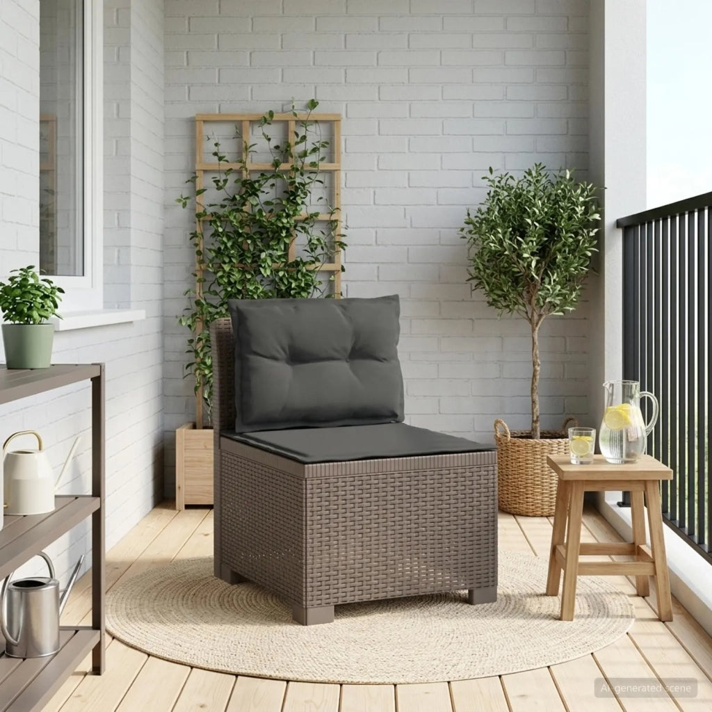 Divano da Giardino a 1 Posto con Cuscini Aspetto Rattan PP 8011809