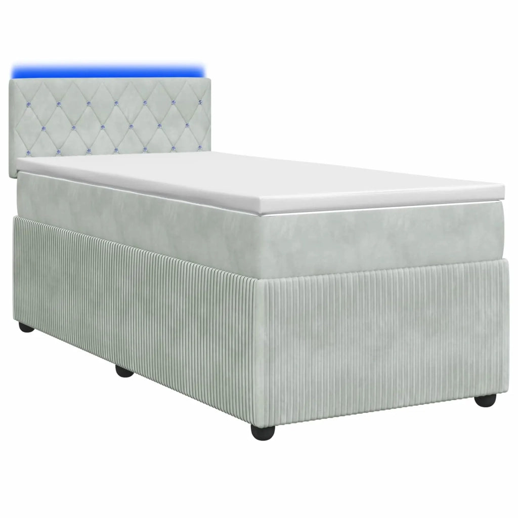 Letto box spring con materasso Grigio Chiaro 90 x 200 cm 3453059
