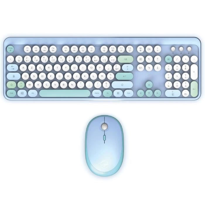 Combo tastiera + mouse wireless - MOBILITY LAB - Colore puro - Blu - Design ergonomico - Digitazione discreta
