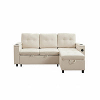 Divano angolare - Xylo - 208x146cm letto 3 posti beige