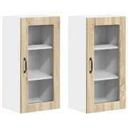 Mobile in vetro da parete LUCCA 2 pcs Rovere Sonoma 884990