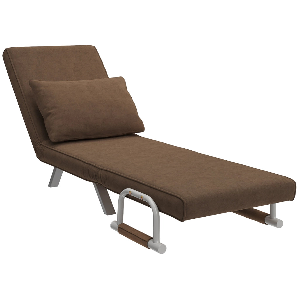 Poltrona letto imbottito ¨C Zephmum ¨C Marrone tessuto metallo