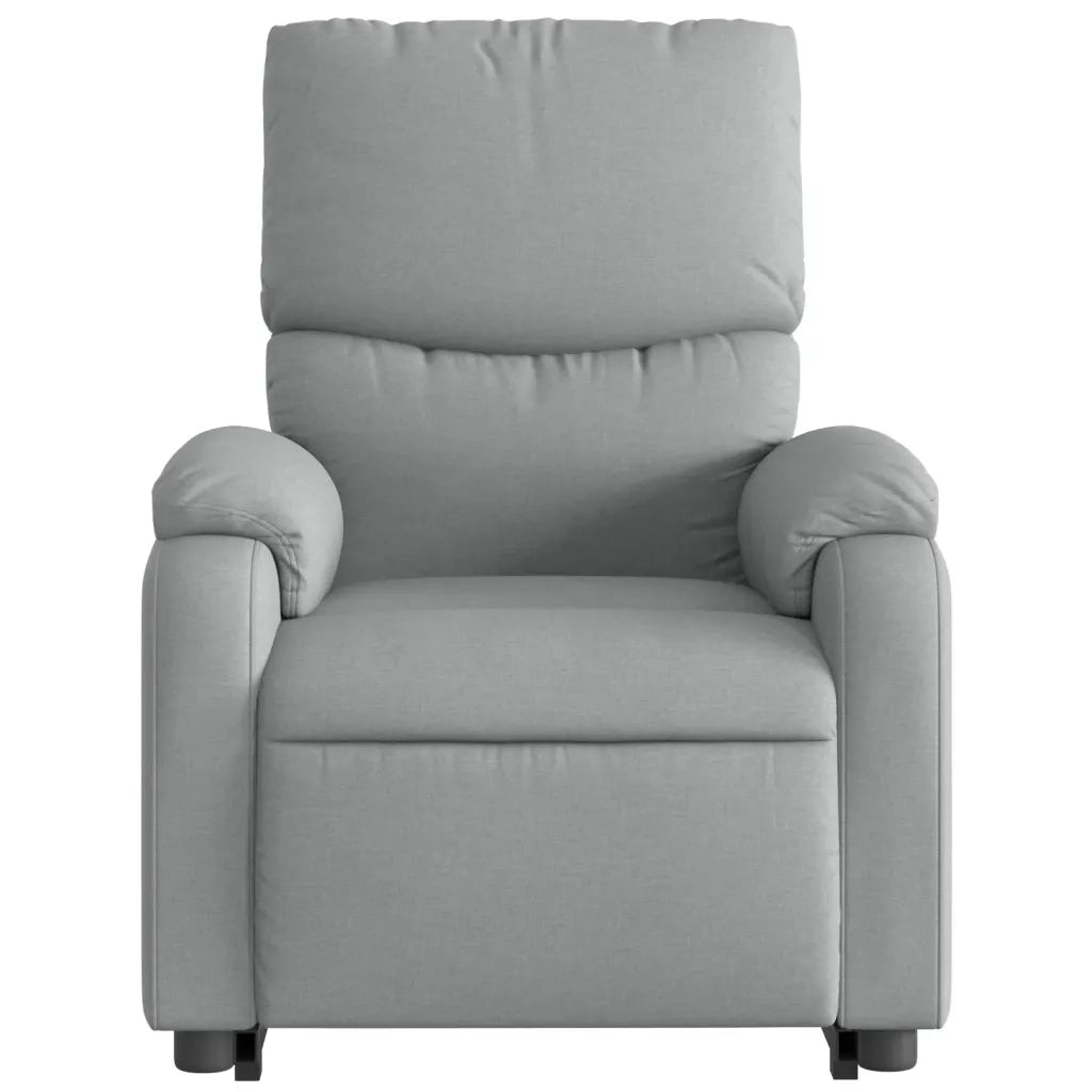 Poltrona | Sedia Relax Alzapersona Reclinabile Grigio Chiaro in Tessuto