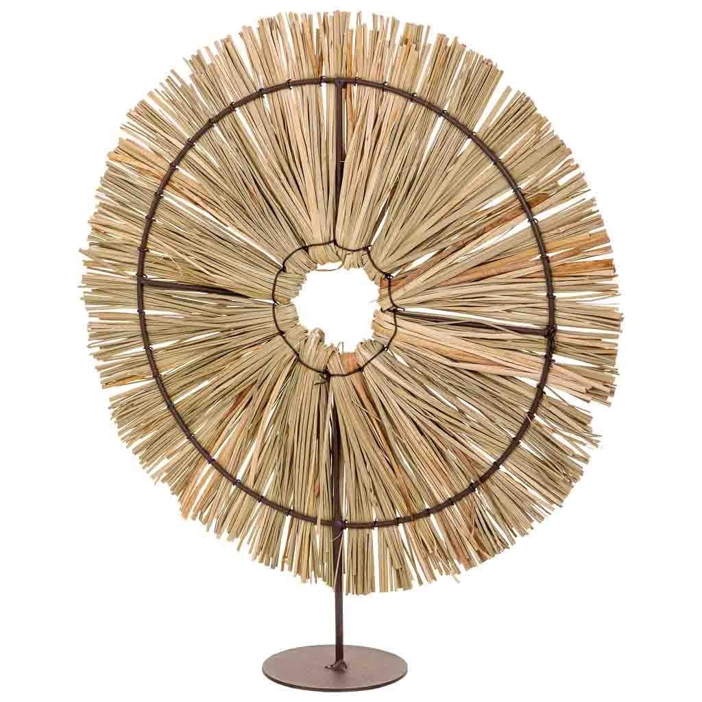 Figura decorativa in fibra naturale marrone 32x02x37h