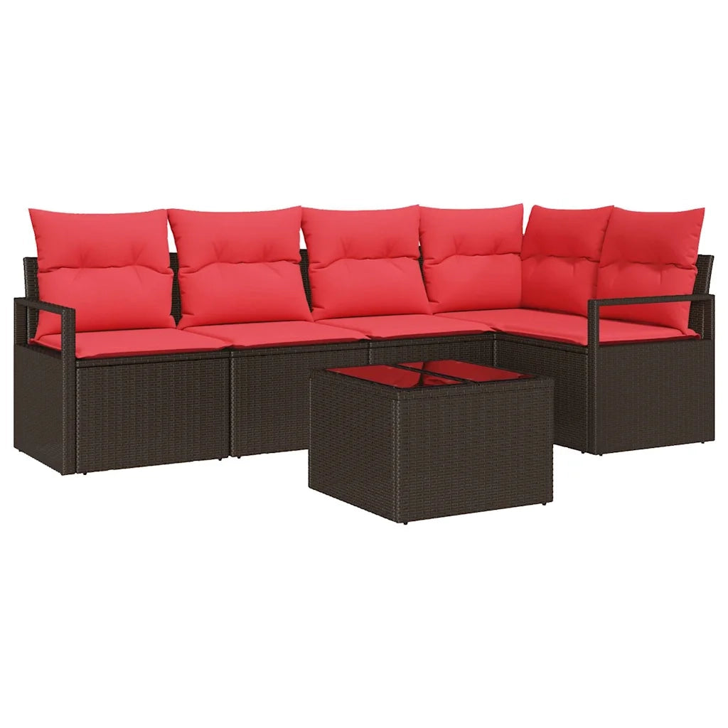 Set di divani 6 pcs Marrone polyrattan 3346394